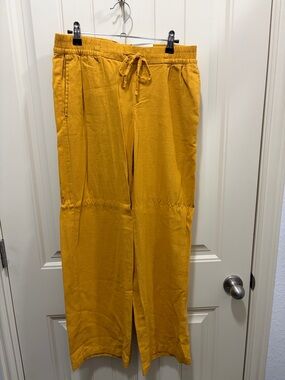Old Navy Mustard Yellow Elastic Waist Wide-Leg Pants